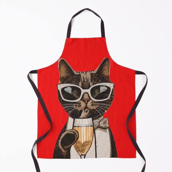 Item preview, Sophisticated Cat drinking champagne designed and sold by Glamalt.