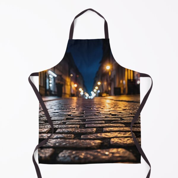 Item preview, macro cobblestone street at dusk print designed and sold by dcrc.