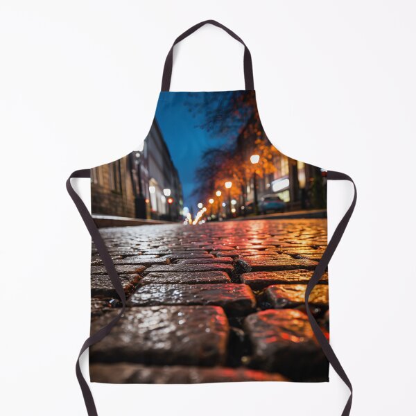 Item preview, macro cobblestone street at dusk print designed and sold by dcrc.