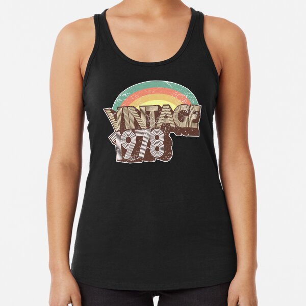 Vintage 1978 Distressed Birthday Racerback Tank Top