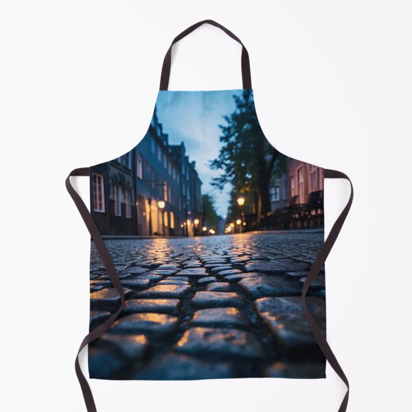 Item preview, macro cobblestone street at dusk print designed and sold by dcrc.