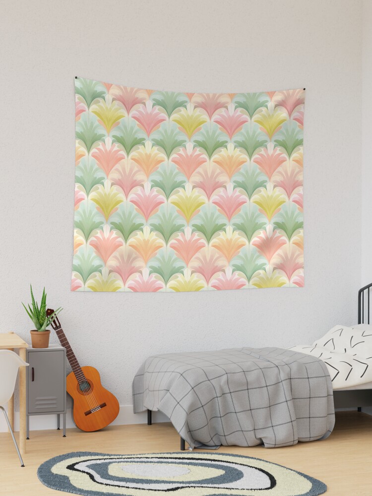 Pastel Pink Green Vintage 70s Pattern 2 Tapestry for Sale by ARTficiallyAnon Redbubble