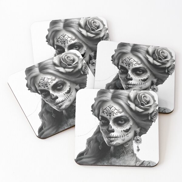 Item preview,  Sweet Girl Beautiful Skull tattoo Halloween -  T-Shirt designed and sold by PrintyArts.