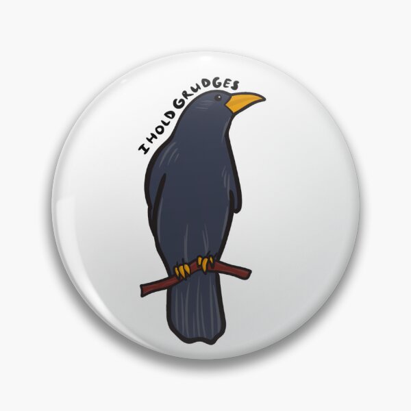 Item preview, I Hold Grudges (Crow Sticker, Magnet, or Pin)  designed and sold by sticknonsense.