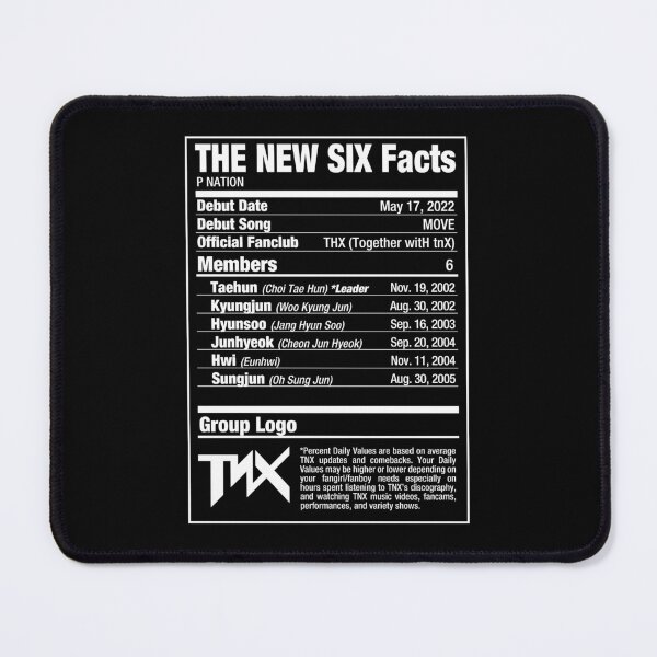 Item preview, TNX THE NEW SIX Kpop Nutritional Facts designed and sold by skeletonvenus.