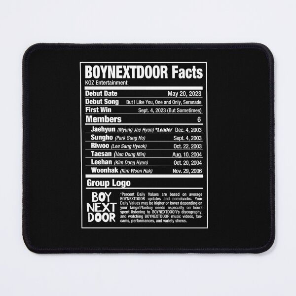 Item preview, BND BOYNEXTDOOR Kpop Nutritional Facts designed and sold by skeletonvenus.