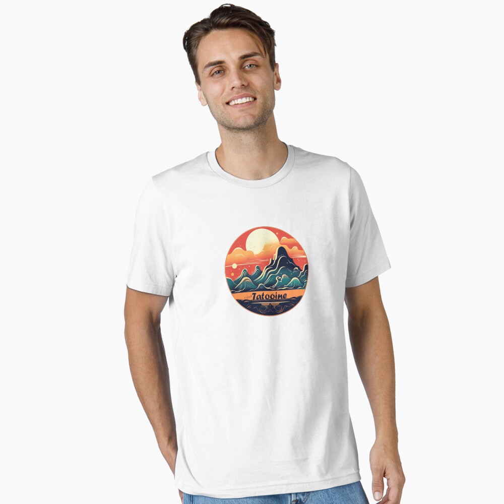 Vista previa del artículo con la obra «Camiseta esencial», diseñado y vendido por NoobsDesign.