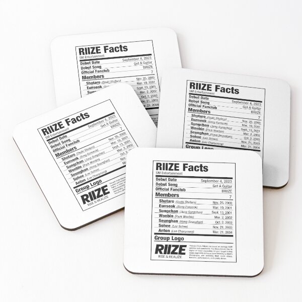 Item preview, RIIZE RISE&REALIZE Kpop Nutritional Facts 2 designed and sold by skeletonvenus.