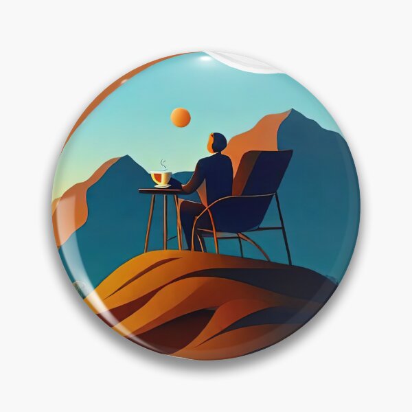 Item preview, People sitting in chairs drinking coffee on the hillside designed and sold by Natcharee.