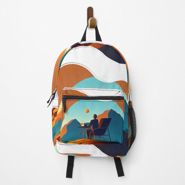 Item preview, People sitting in chairs drinking coffee on the hillside designed and sold by Natcharee.