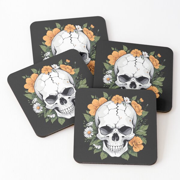 Item preview, Skull and Flowers Soft Goth Floral Skull Art designed and sold by Cawaiico.