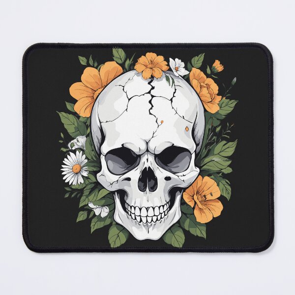 Item preview, Skull and Flowers Soft Goth Floral Skull Art designed and sold by Cawaiico.