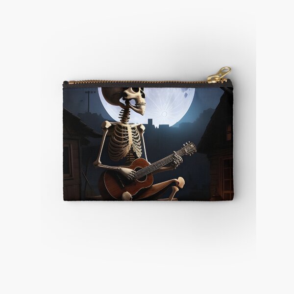 Item preview, Lonely Skeleton Playing Guitar in the Abandoned Moonlit Village designed and sold by ratchawoot.
