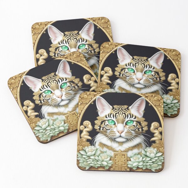 Item preview, Gold tiger floral  designed and sold by Roxburylane.