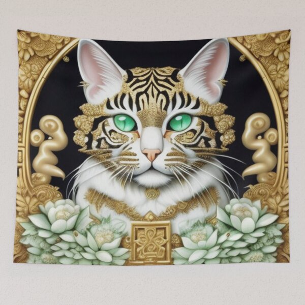 Item preview, Gold tiger floral  designed and sold by Roxburylane.