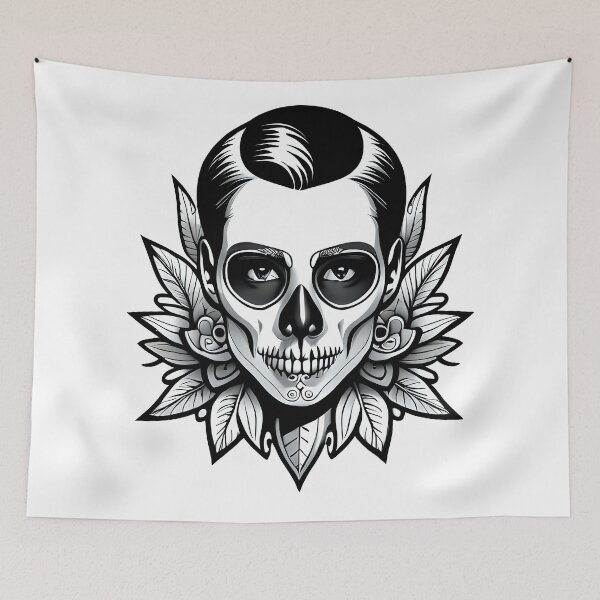 Item preview, Sweet Girl Beautiful Skull tattoo Halloween - T-Shirt designed and sold by PrintyArts.