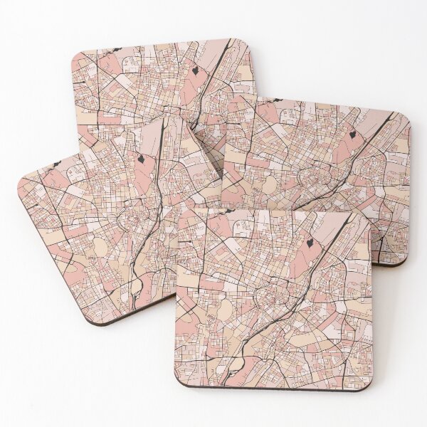 Item preview, Munich Map Pattern in Soft Pink Pastels designed and sold by PatternMaps.