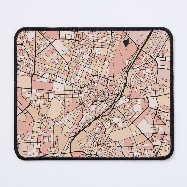Item preview, Munich Map Pattern in Soft Pink Pastels designed and sold by PatternMaps.