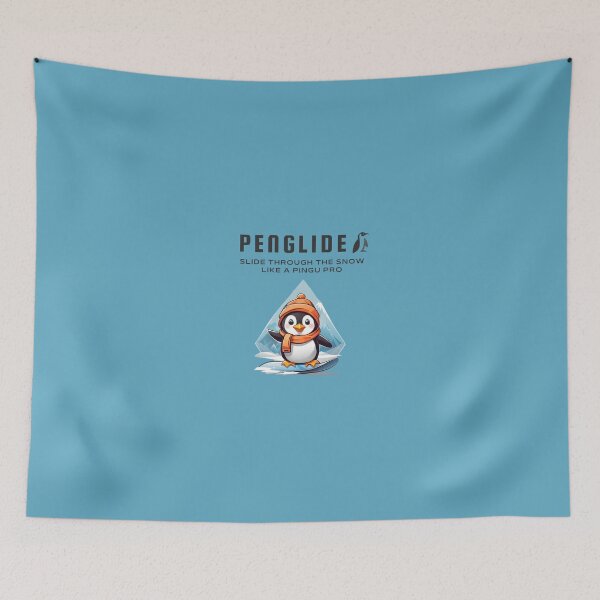 Item preview, Cute cool penguin snowboarding in the mountains logo for kids designed and sold by CedricNorbinho.