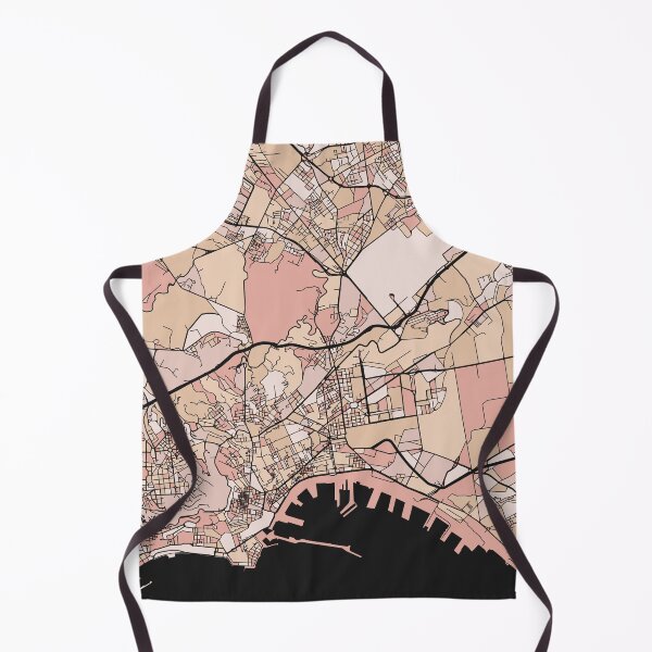 Item preview, Naples Map Pattern in Soft Pink Pastels designed and sold by PatternMaps.