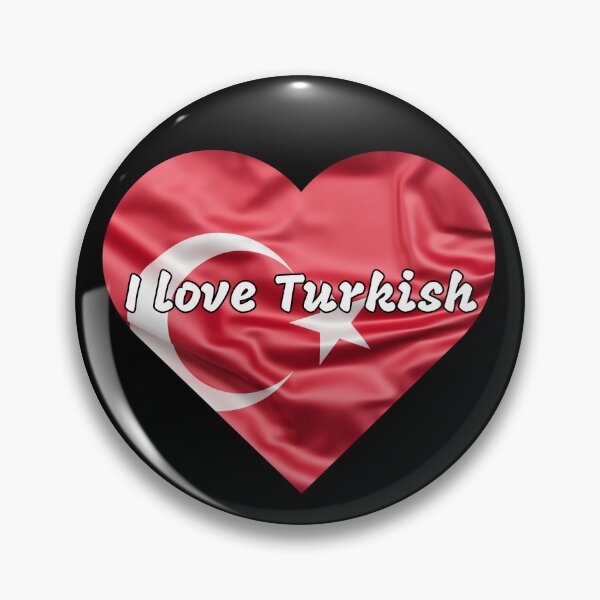 Item preview, I love turkish, heart with turkish flag designed and sold by language-des.