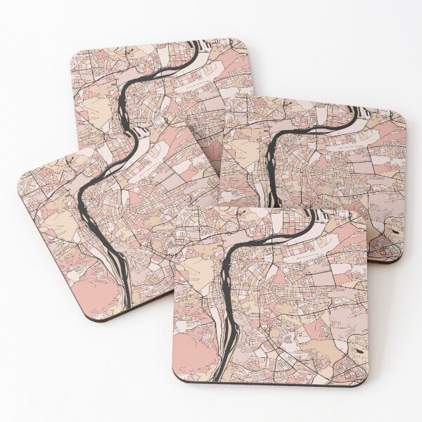 Item preview, Prague Map Pattern in Soft Pink Pastels designed and sold by PatternMaps.