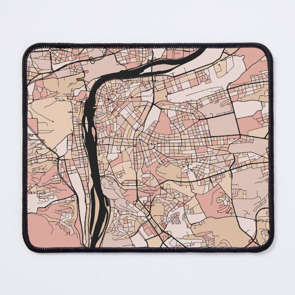 Item preview, Prague Map Pattern in Soft Pink Pastels designed and sold by PatternMaps.
