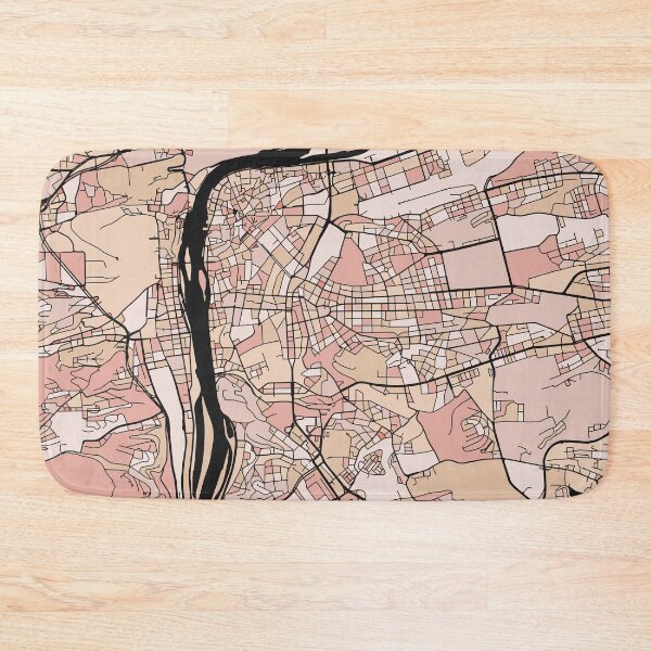 Item preview, Prague Map Pattern in Soft Pink Pastels designed and sold by PatternMaps.