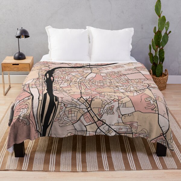 Item preview, Prague Map Pattern in Soft Pink Pastels designed and sold by PatternMaps.