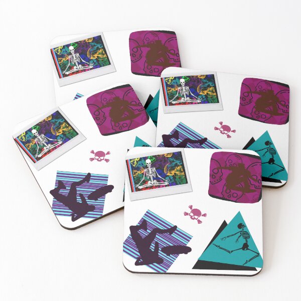 Item preview, Skate or Die skull and sk8  80's retro pack of stickers designed and sold by Oh-Marsha.