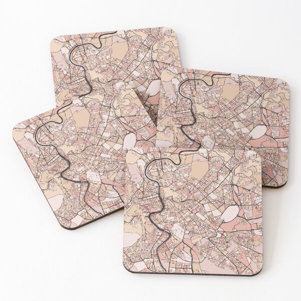 Item preview, Rome Map Pattern in Soft Pink Pastels designed and sold by PatternMaps.