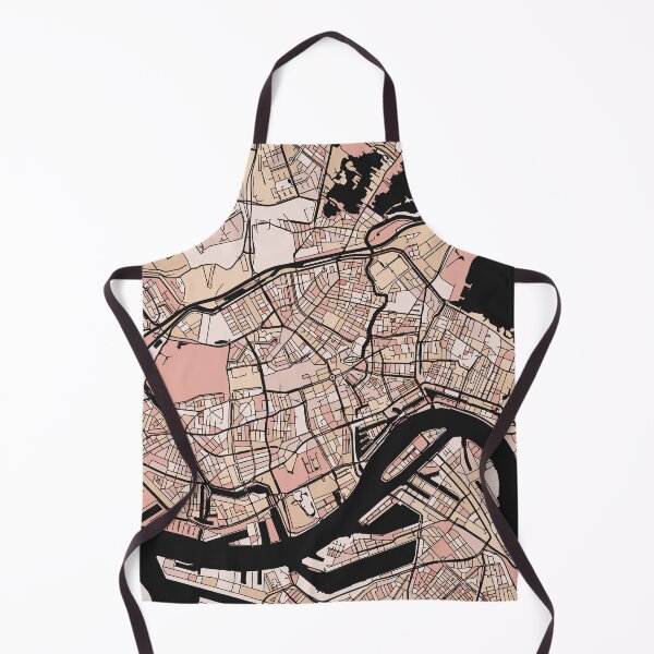 Item preview, Rotterdam Map Pattern in Soft Pink Pastels designed and sold by PatternMaps.