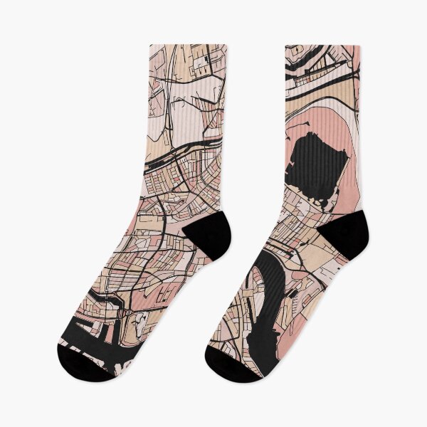 Item preview, Rotterdam Map Pattern in Soft Pink Pastels designed and sold by PatternMaps.