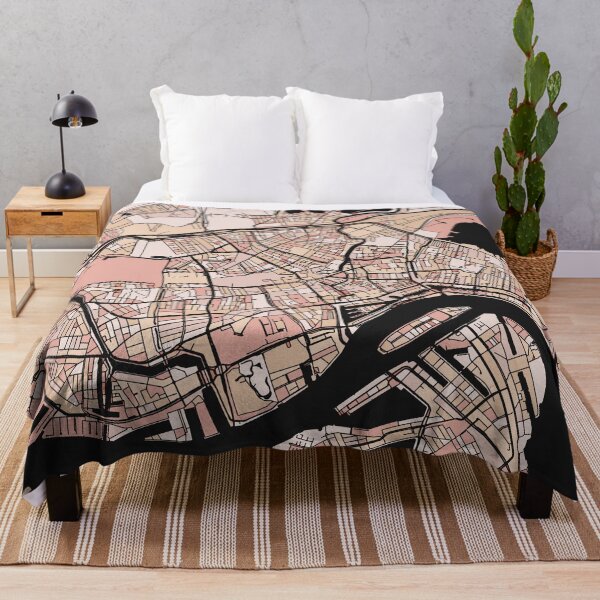 Item preview, Rotterdam Map Pattern in Soft Pink Pastels designed and sold by PatternMaps.