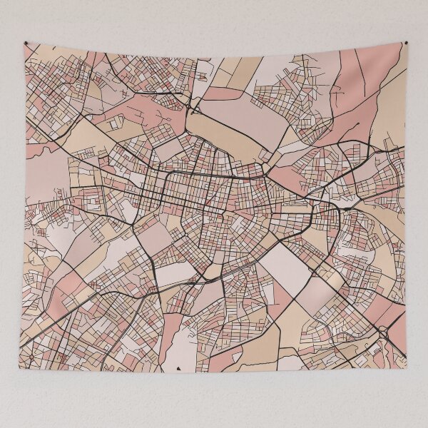 Item preview, Sofia Map Pattern in Soft Pink Pastels designed and sold by PatternMaps.