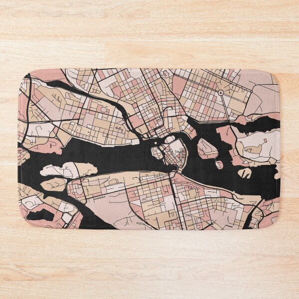 Item preview, Stockholm Map Pattern in Soft Pink Pastels designed and sold by PatternMaps.