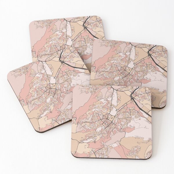 Item preview, Stuttgart Map Pattern in Soft Pink Pastels designed and sold by PatternMaps.
