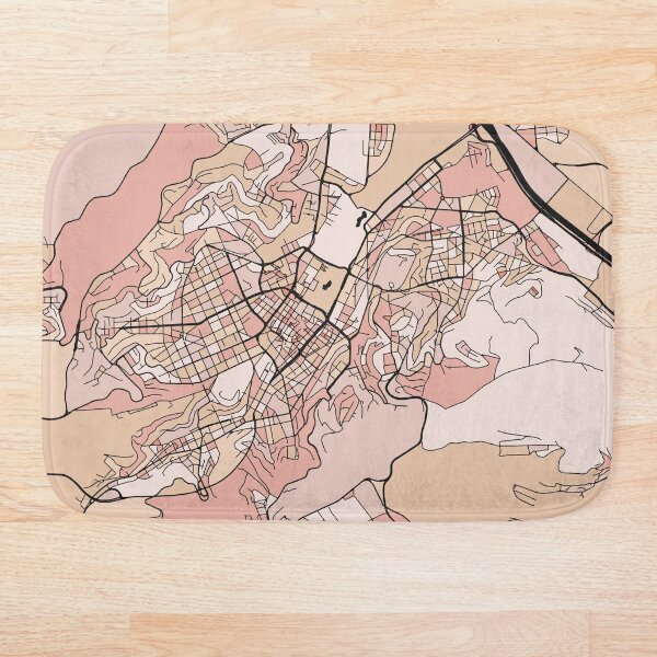 Item preview, Stuttgart Map Pattern in Soft Pink Pastels designed and sold by PatternMaps.