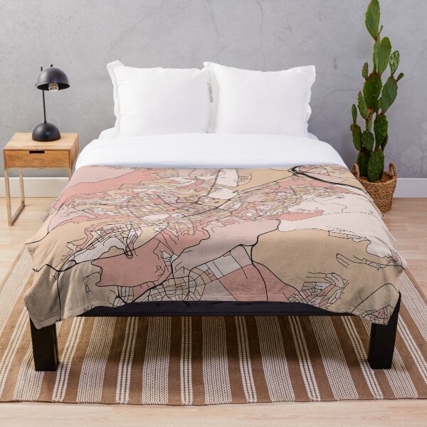 Item preview, Stuttgart Map Pattern in Soft Pink Pastels designed and sold by PatternMaps.