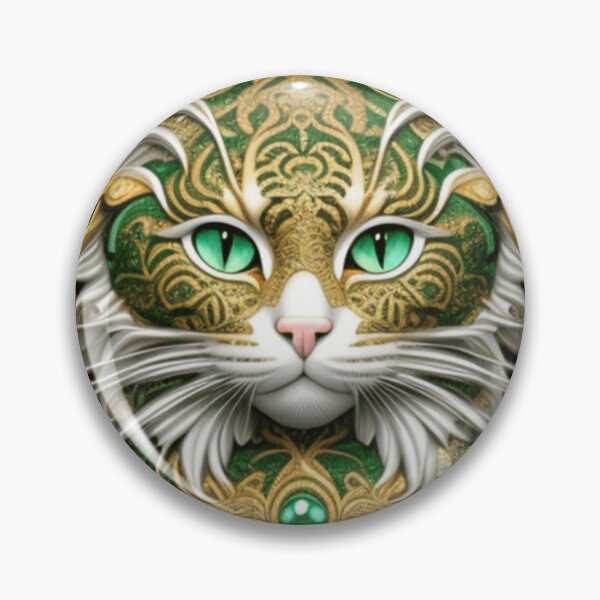 Item preview, Green gold tiger striped cat  designed and sold by Roxburylane.