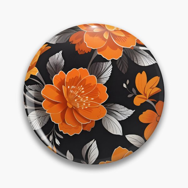 Item preview, Orange Flowers Pattern designed and sold by Wrap My Mobile.