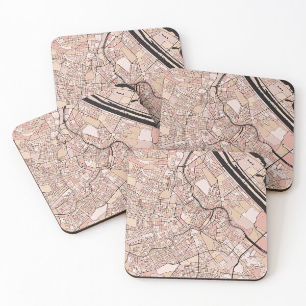 Item preview, Vienna Map Pattern in Soft Pink Pastels designed and sold by PatternMaps.