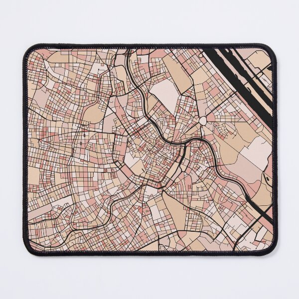 Aperçu de l'œuvre Modèle de carte de Vienne en pastels rose tendre créée et vendue par PatternMaps.