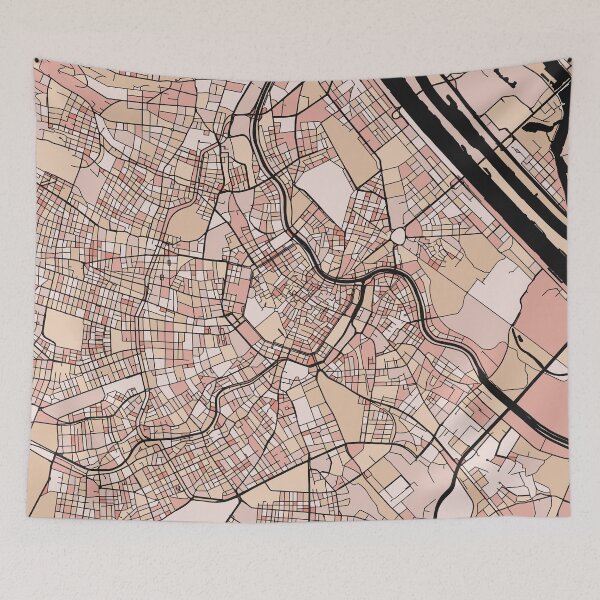 Item preview, Vienna Map Pattern in Soft Pink Pastels designed and sold by PatternMaps.