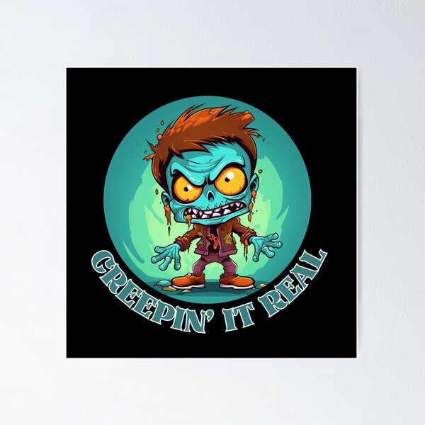 Artikelvorschau, Creepin' It Real, Cartoon-Zombie, Halloween-Kunst entworfen und verkauft von Peach-Design.