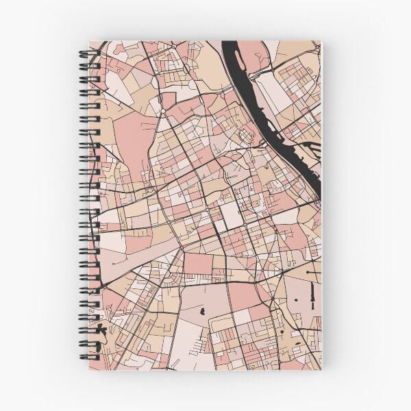 Item preview, Warsaw Map Pattern in Soft Pink Pastels designed and sold by PatternMaps.