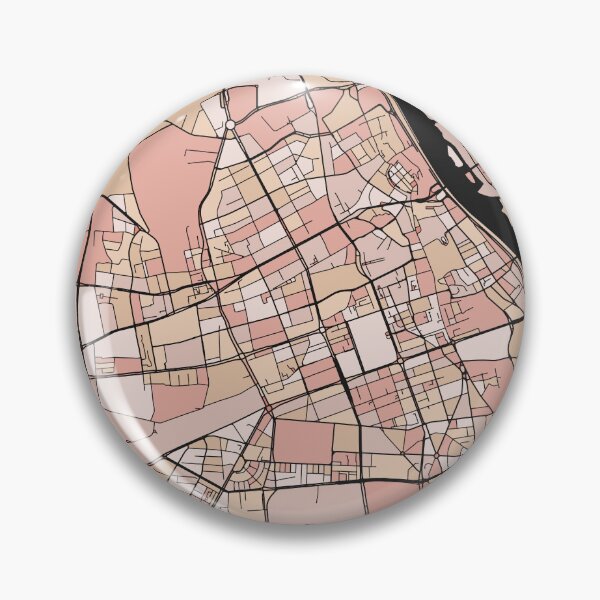 Artikelvorschau, Warschauer Kartenmuster in zartrosa Pastelltönen entworfen und verkauft von PatternMaps.