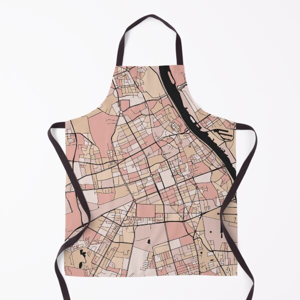Item preview, Warsaw Map Pattern in Soft Pink Pastels designed and sold by PatternMaps.
