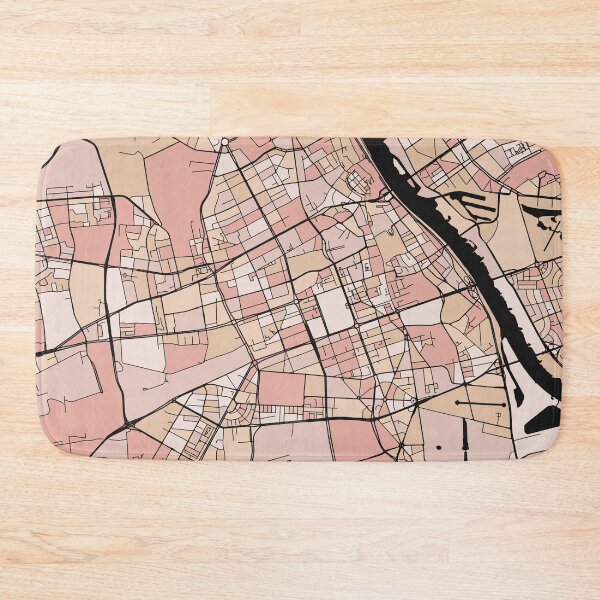 Item preview, Warsaw Map Pattern in Soft Pink Pastels designed and sold by PatternMaps.