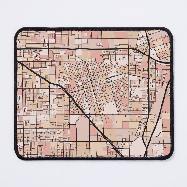 Artikelvorschau, Anaheim-Kartenmuster in zartrosa Pastelltönen entworfen und verkauft von PatternMaps.